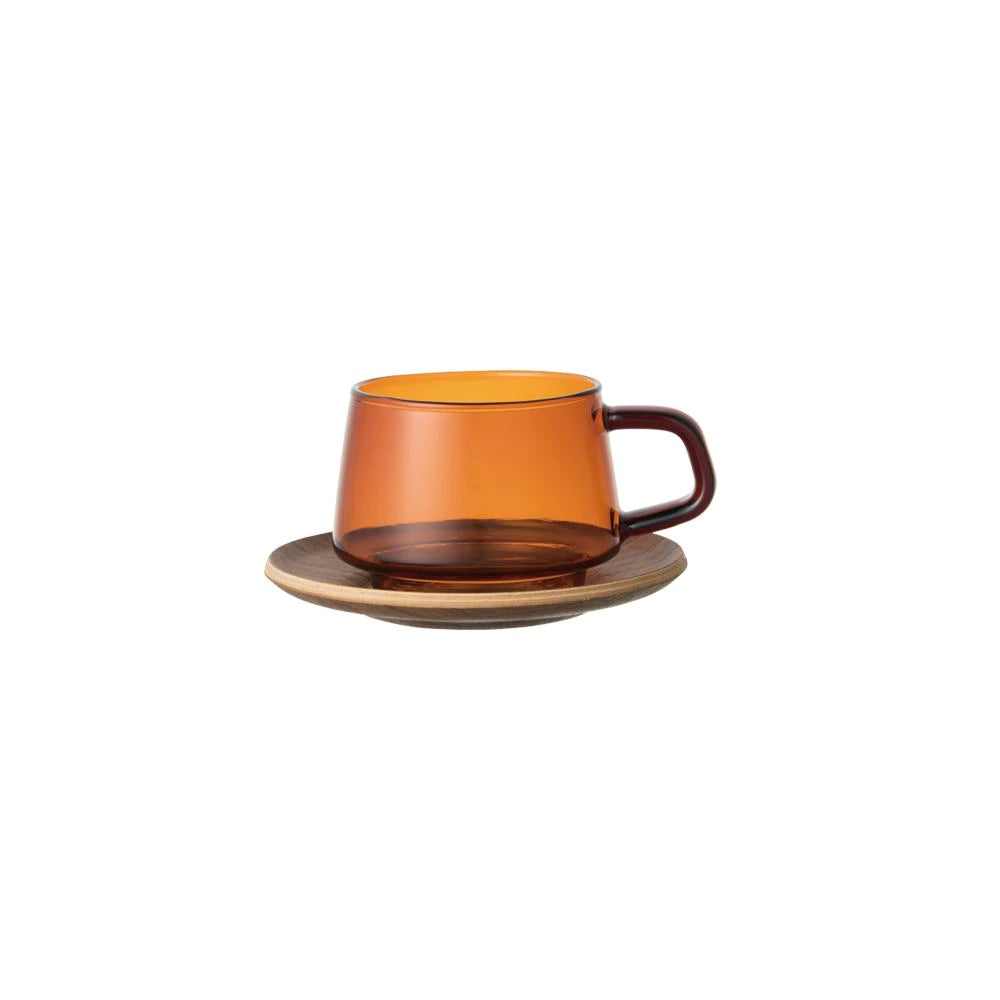 Multicolor Glass Tea Cup by Matteo Monni | Blue/ Amber